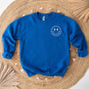 Embroidered Smiley Face Outline Graphic Sweatshirt