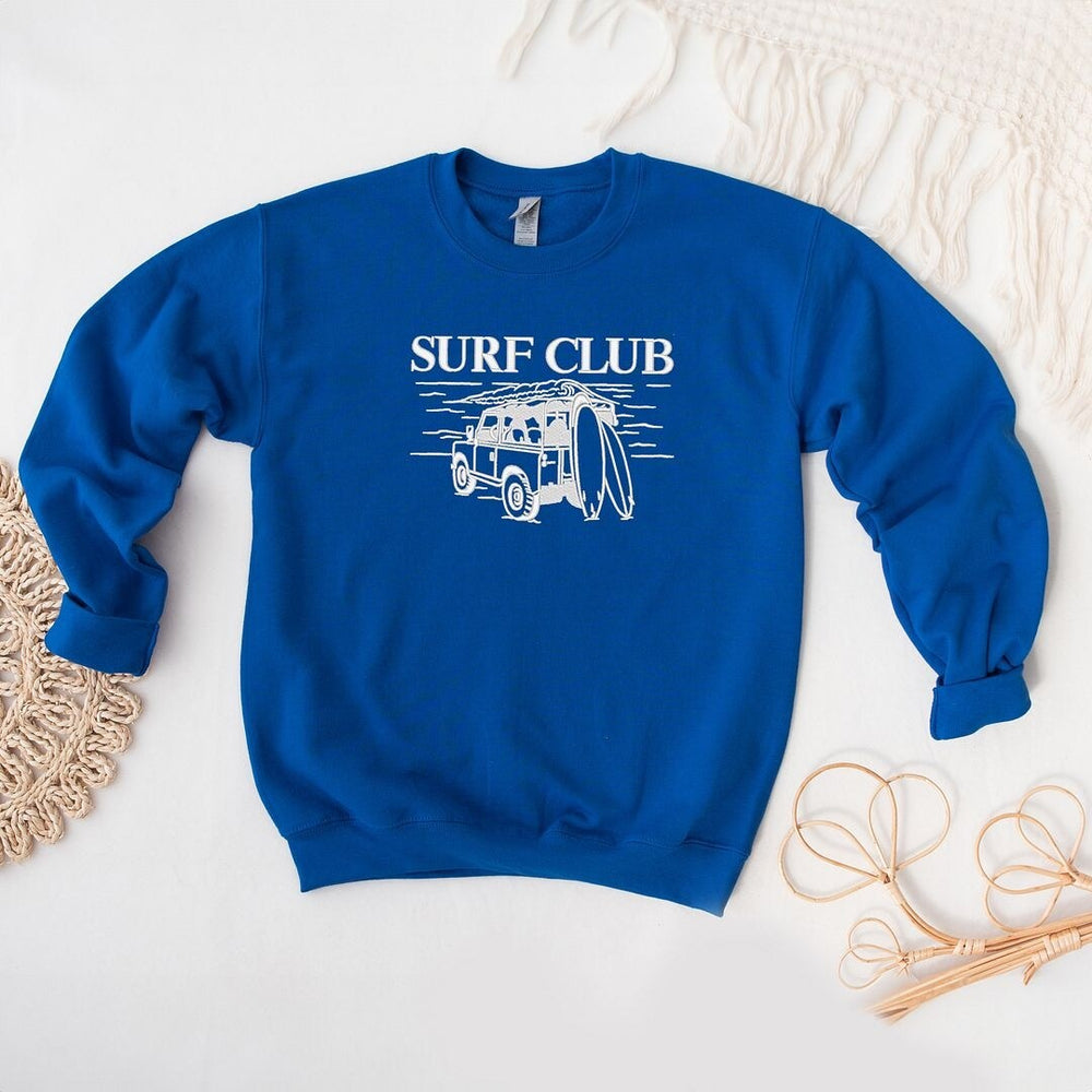 Embroidered Surf Club Jeep Graphic Sweatshirt