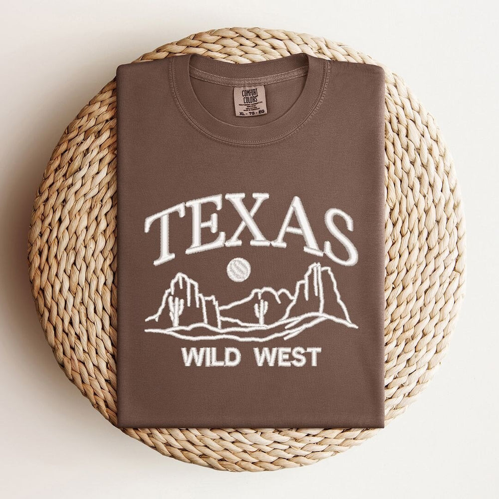 Embroidered Texas Wild West Garment Dyed Tee