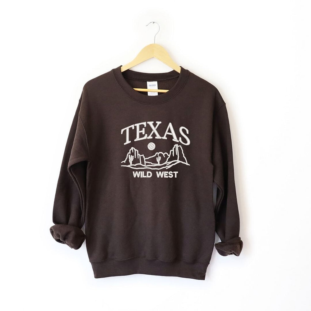 Embroidered Texas Wild West Graphic Sweatshirt