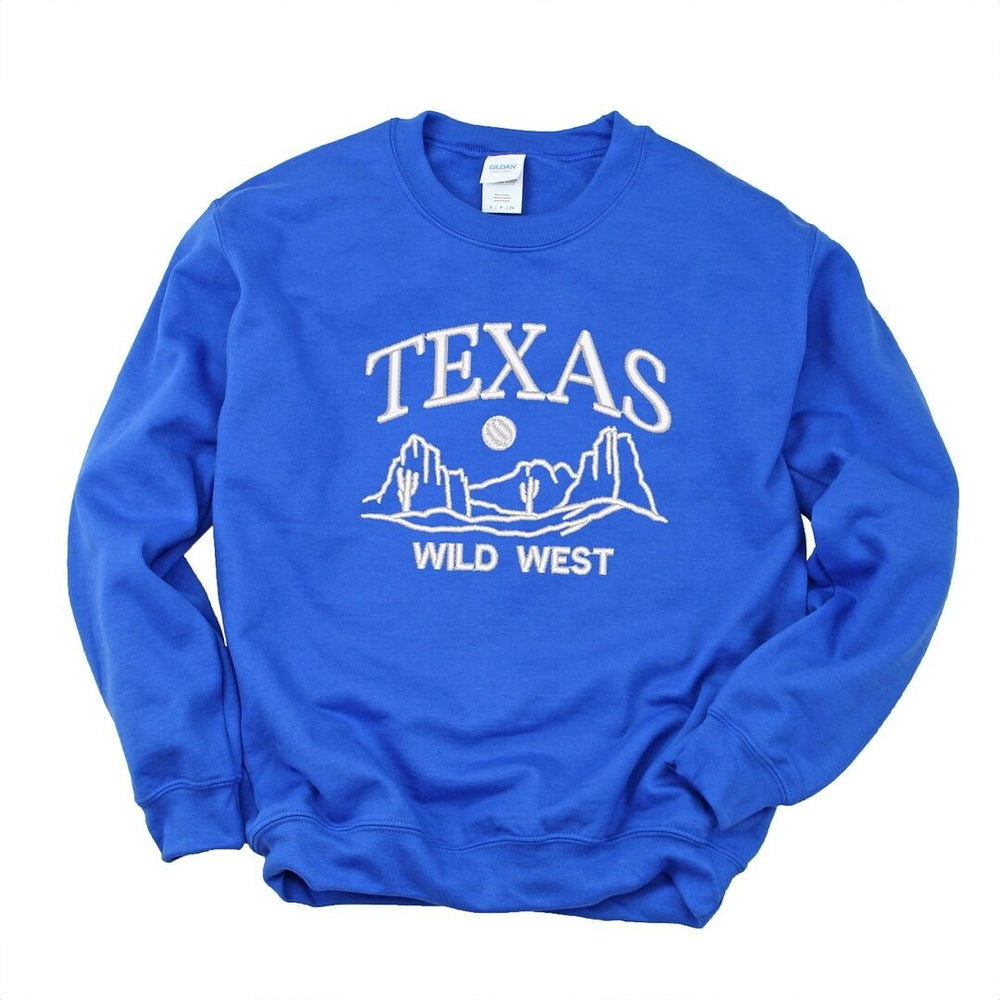 Embroidered Texas Wild West Graphic Sweatshirt