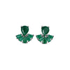 Emerald Green Cubic Zirconia Teardrop Stud Earrings