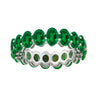 Emerald Sterling Silver Oval-Cut Eternity Band Ring