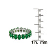 Emerald Sterling Silver Oval-Cut Eternity Band Ring