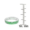 Emerald Sterling Silver Two Row Eternity Band Ring