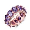 Estate Statement Ring With Oval Cubic Zirconia - Purple