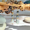 Faceted Hematite and Pearls Earring