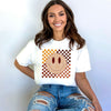 Fall Checkered Smiley Garment Dyed Tee