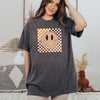 Fall Checkered Smiley Garment Dyed Tee