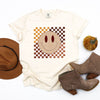 Fall Checkered Smiley Garment Dyed Tee