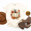 Fall Pumpkin Floral Garment Dyed Tee