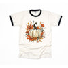 Fall Pumpkin Floral Ringer Tee