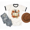 Fall Pumpkin Floral Ringer Tee