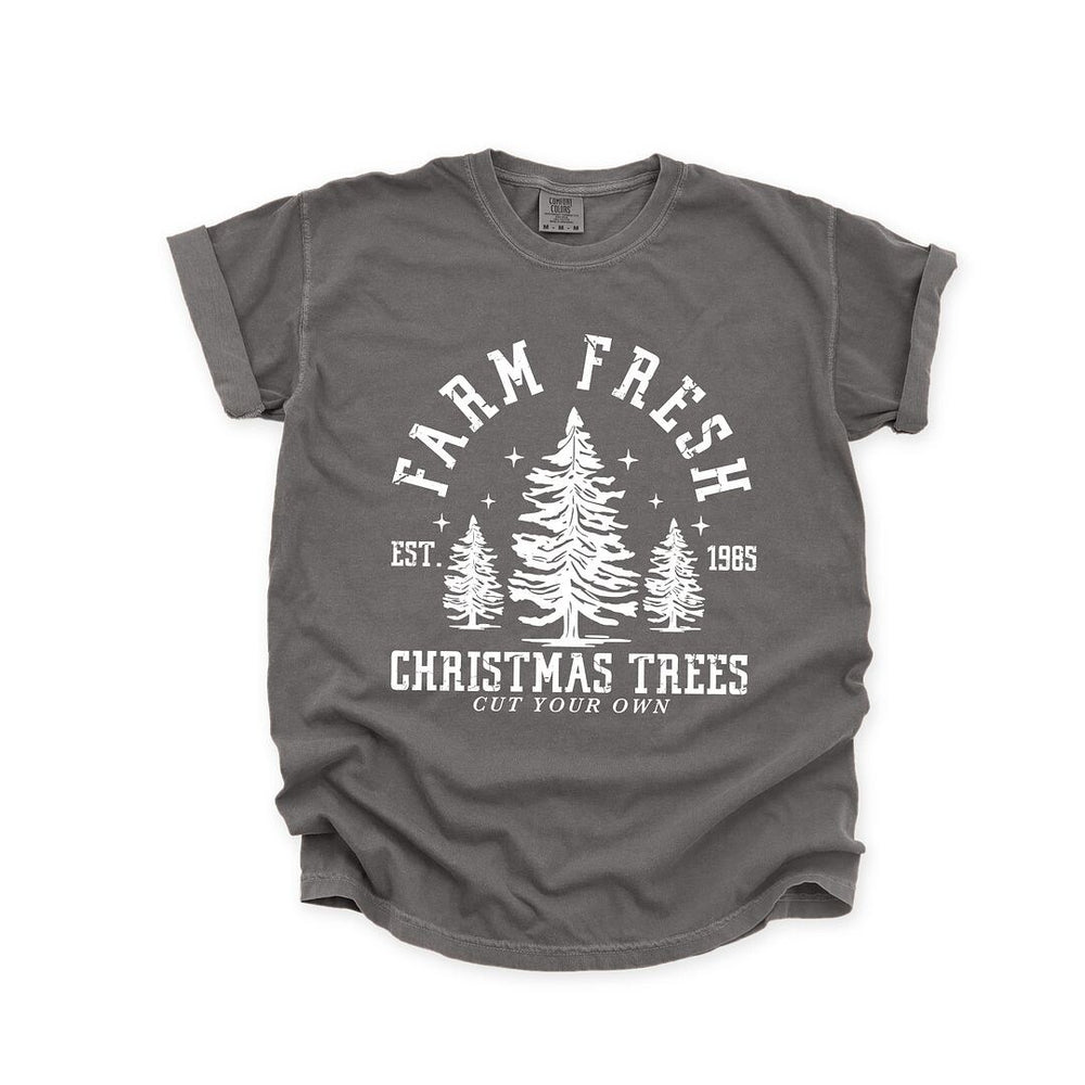 Farm Fresh Christmas Tree Stars Garment Dyed Tee