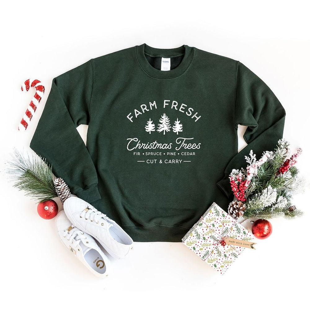 Farm Fresh Christmas Trees Graphic Sweatshirt