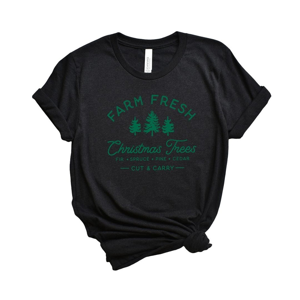 Farm Fresh Christmas Trees Short Sleeve Crewnneck Tee