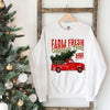 Farm Fresh Christmas Trees Truck Graphic Sweatshirt