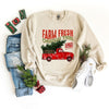 Farm Fresh Christmas Trees Truck Graphic Sweatshirt