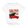 Farm Fresh Christmas Trees Truck Short Sleeve Crewnneck Tee