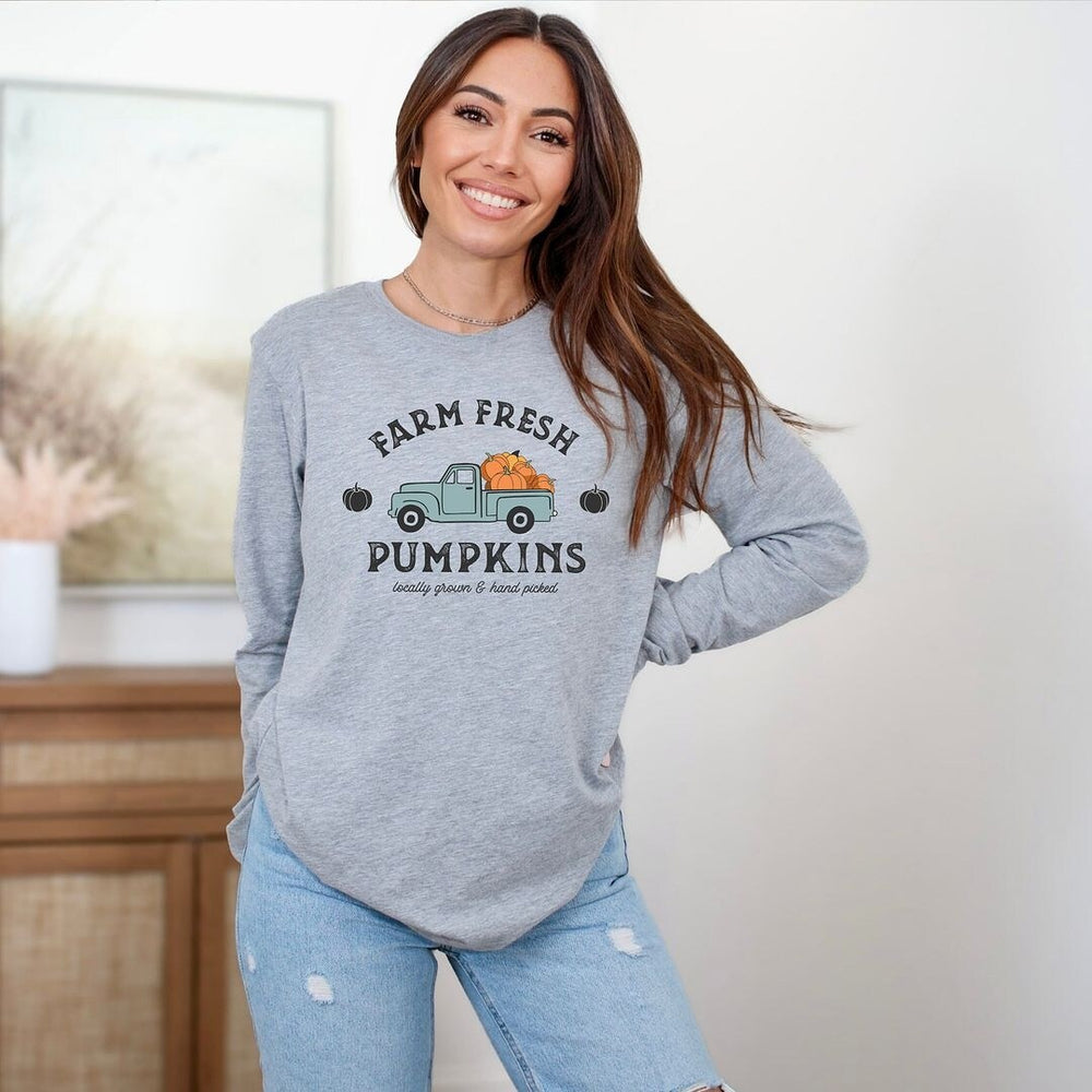 Farm Fresh Pumpkins Truck Long Sleeve Tee