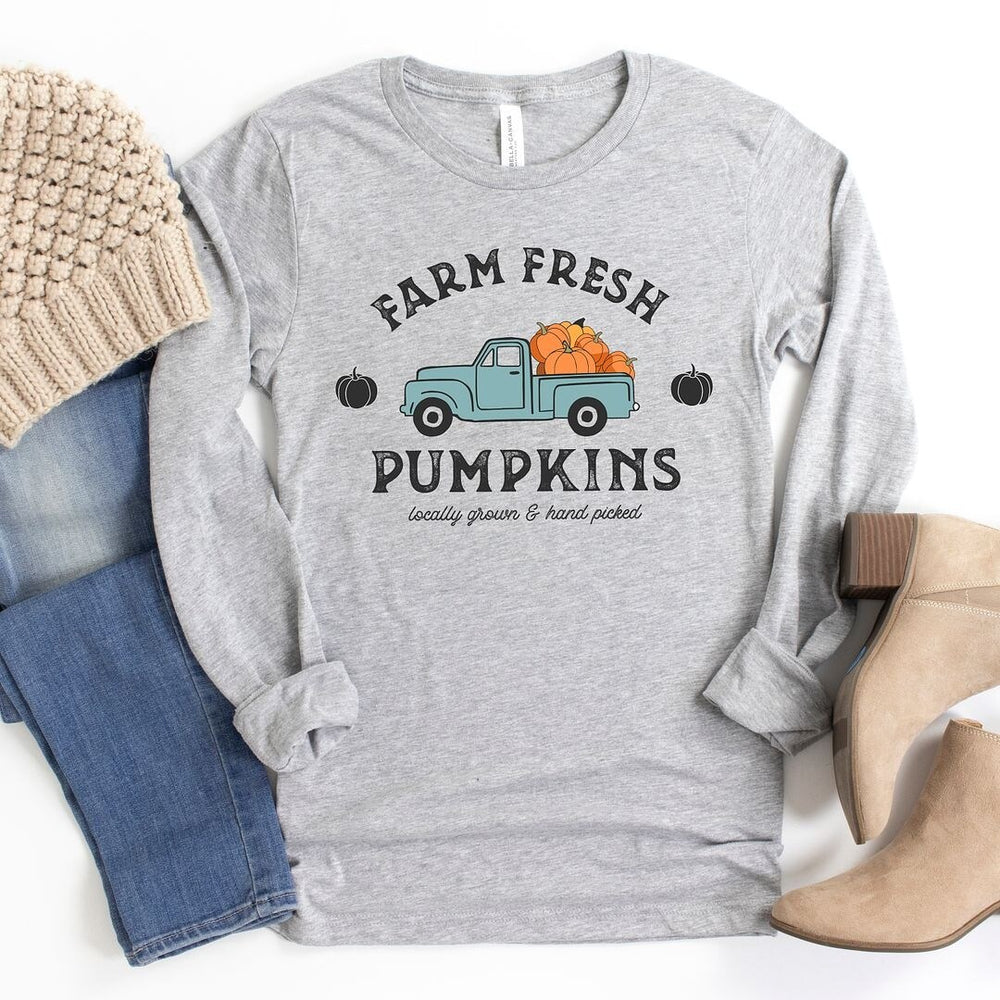 Farm Fresh Pumpkins Truck Long Sleeve Tee