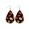 Faux Leather Halloween Teardrop Drop Earrings