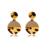 Faux Tortoise Shell Dual Circle Drop Earrings