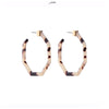 Faux Tortoise Shell Geometric Hoop Earrings