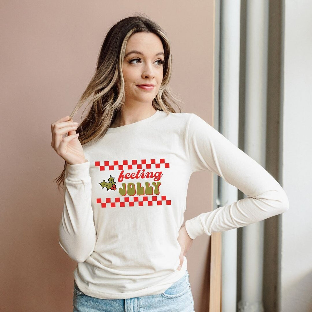 Feeling Jolly Checkered Long Sleeve Tee