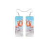 Flamingos On The Beach Drop Earrings