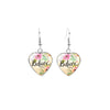 Floral Believe Heart Drop Earrings