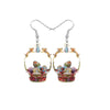 Floral Easter Egg Basket Drop Earrings