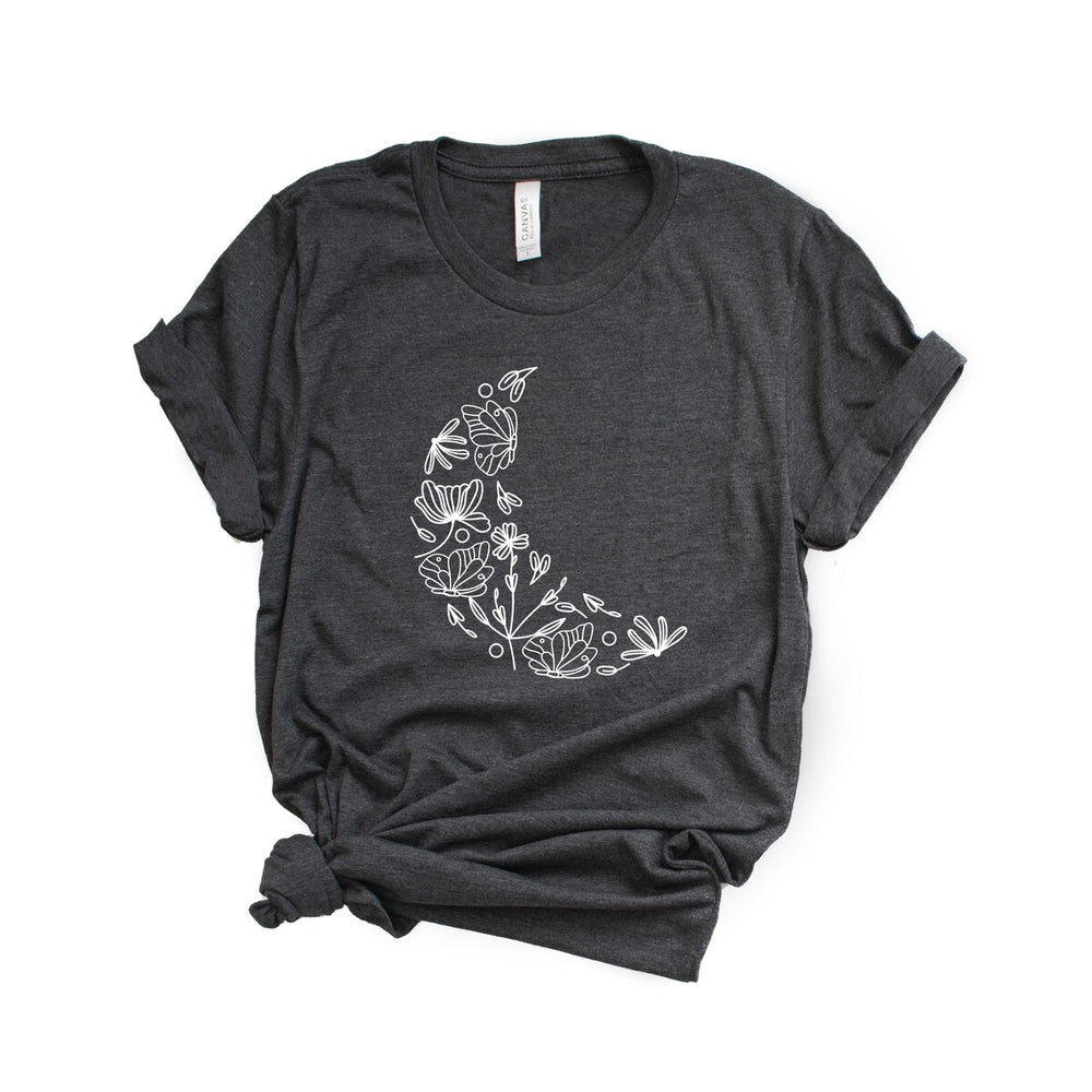 Floral Moon Short Sleeve Crewnneck Tee