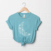 Floral Moon Short Sleeve Crewnneck Tee