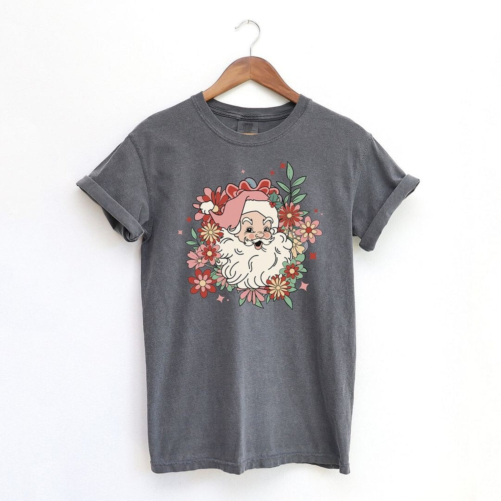 Floral Santa Garment Dyed Tee