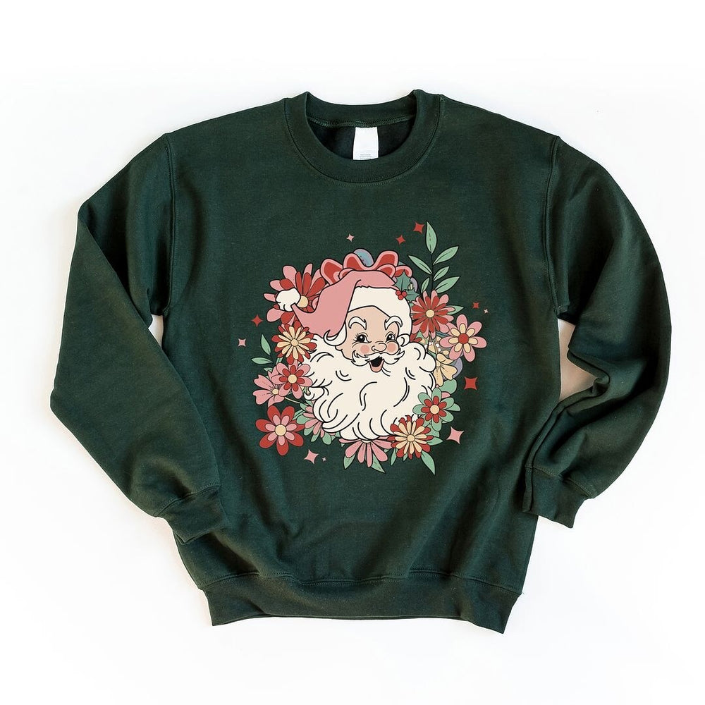 Floral Santa Graphic Sweatshirt