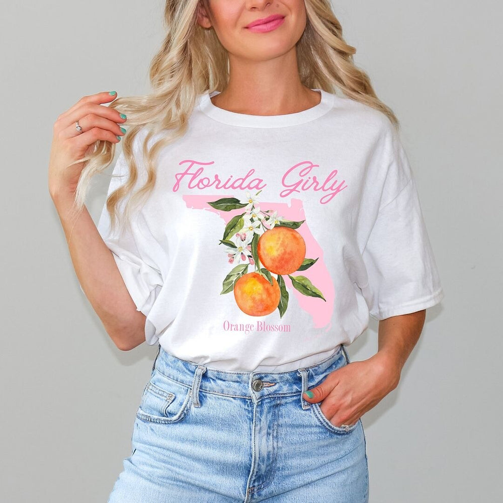 Florida Girly Flower Short Sleeve Crewnneck Tee