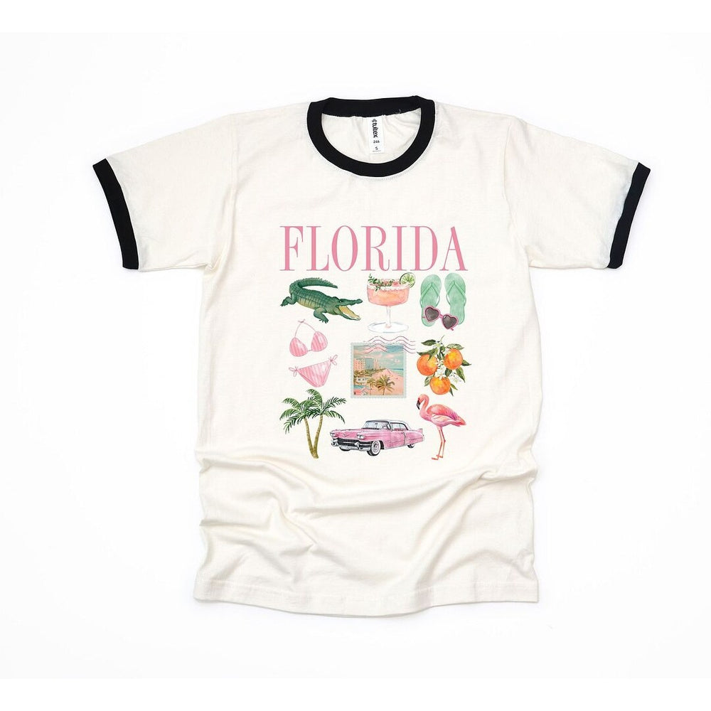 Florida Vacation Collage Ringer Tee