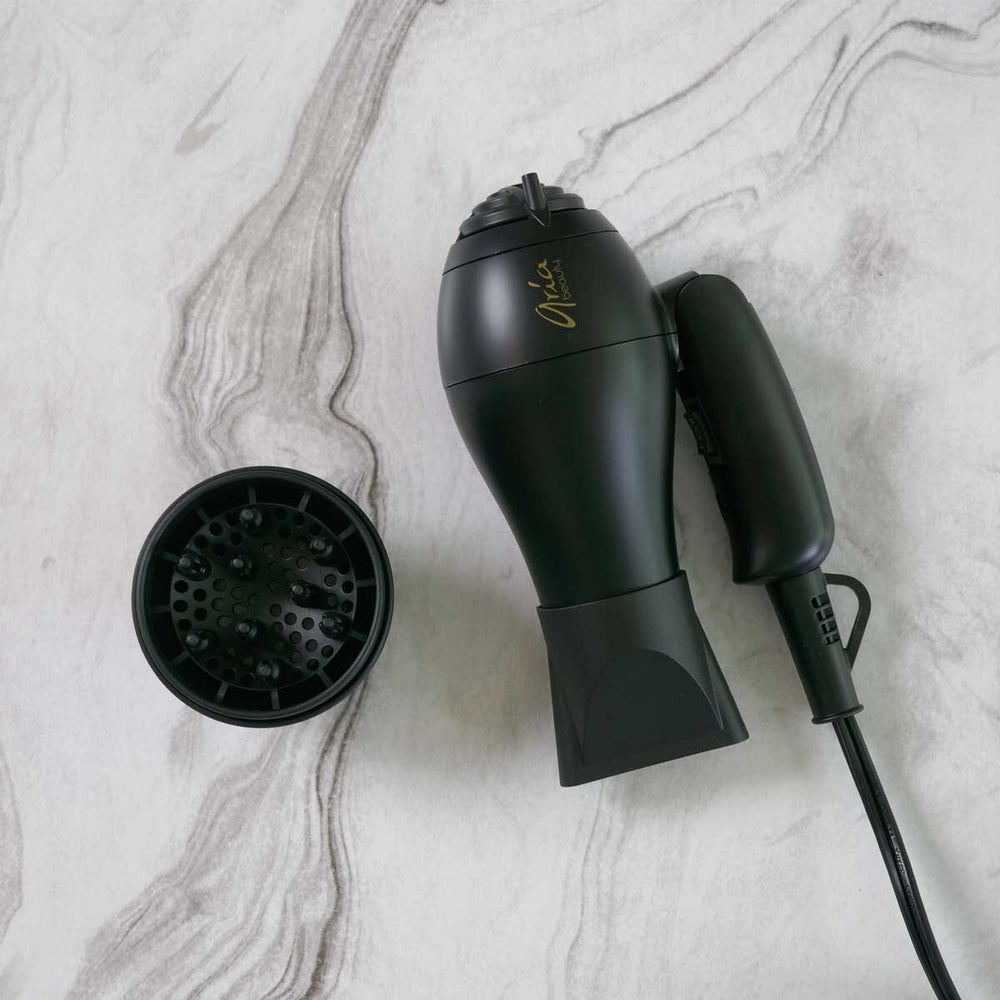 Folding Mini Ionic Blow Dryer - Black