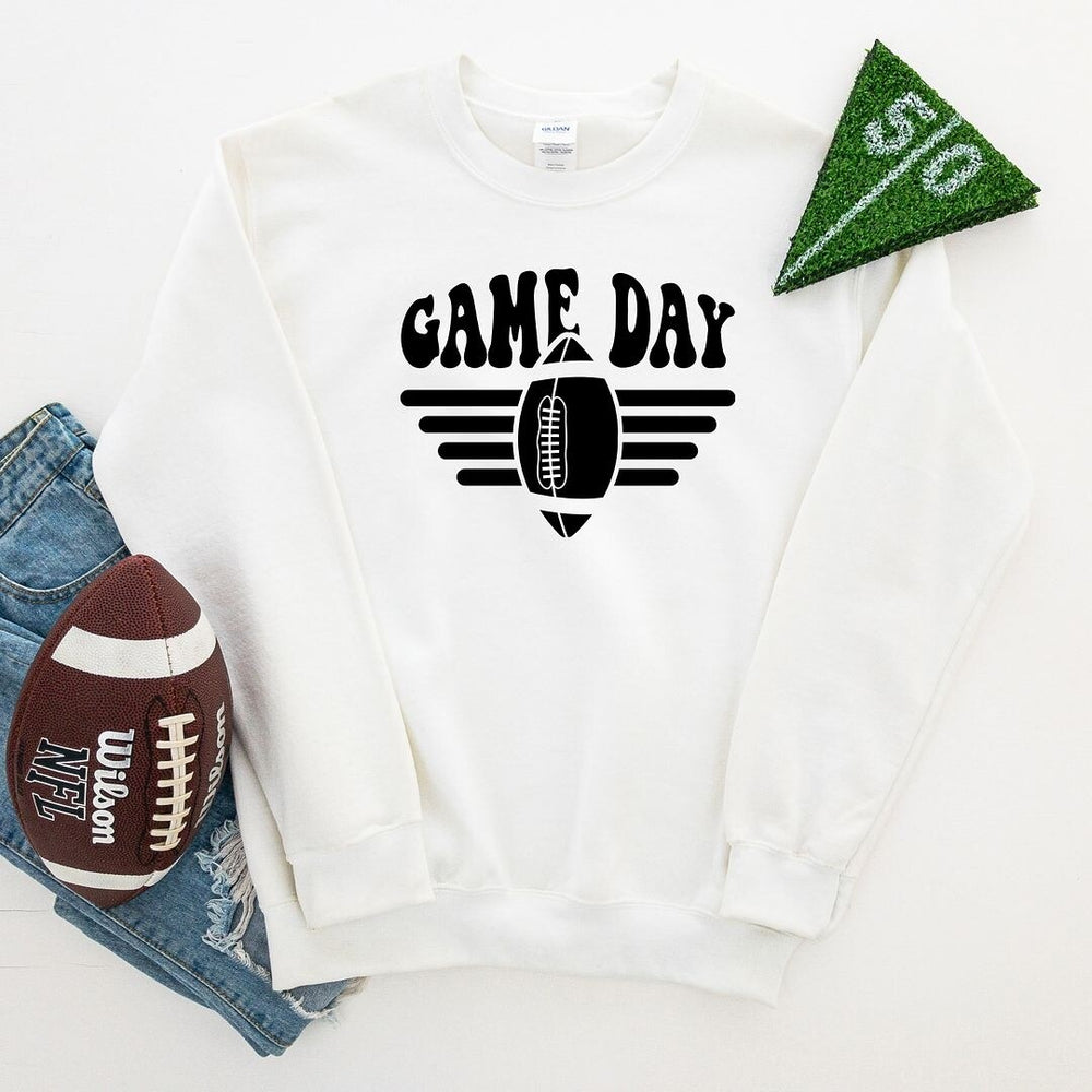 Football Game Day Stripes Graphic Sweatshirt