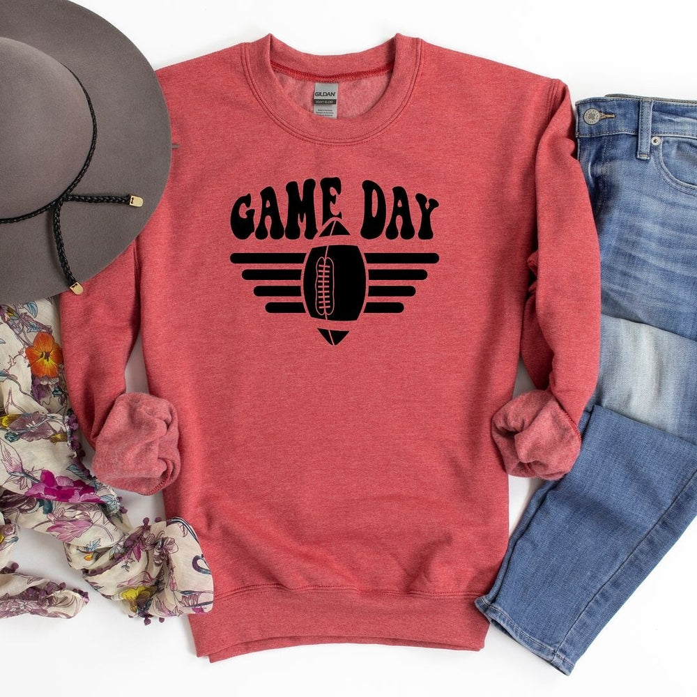 Football Game Day Stripes Graphic Sweatshirt