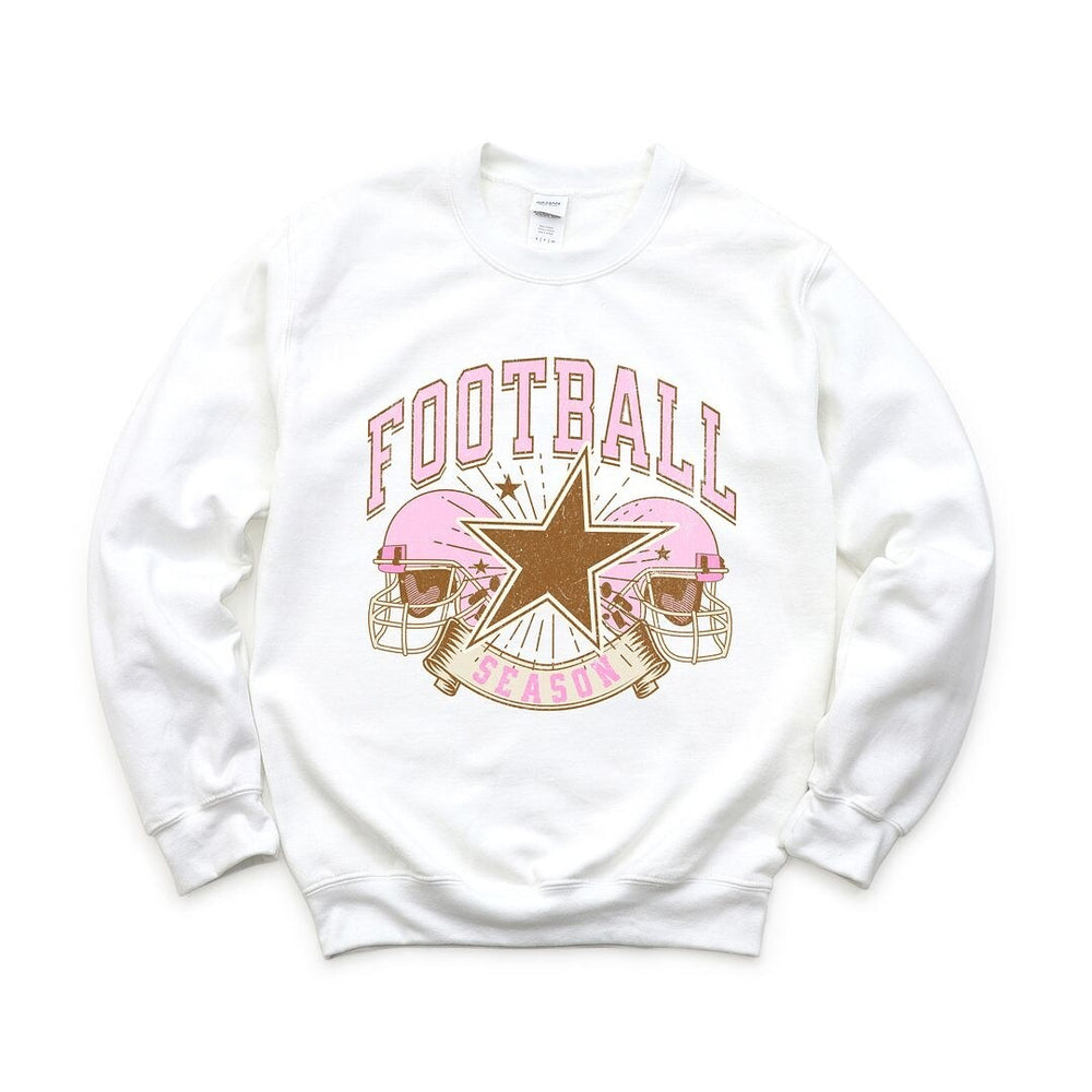 Football Season Pink Helmet Graphic Sweatshirt