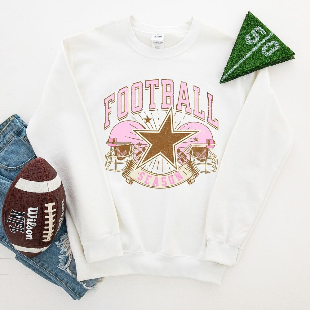 Football Season Pink Helmet Graphic Sweatshirt