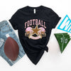 Football Season Pink Helmet Short Sleeve Crewnneck Tee