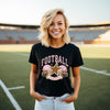 Football Season Pink Helmet Short Sleeve Crewnneck Tee