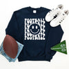 Football Smiley Face Graphic Sweatshirt