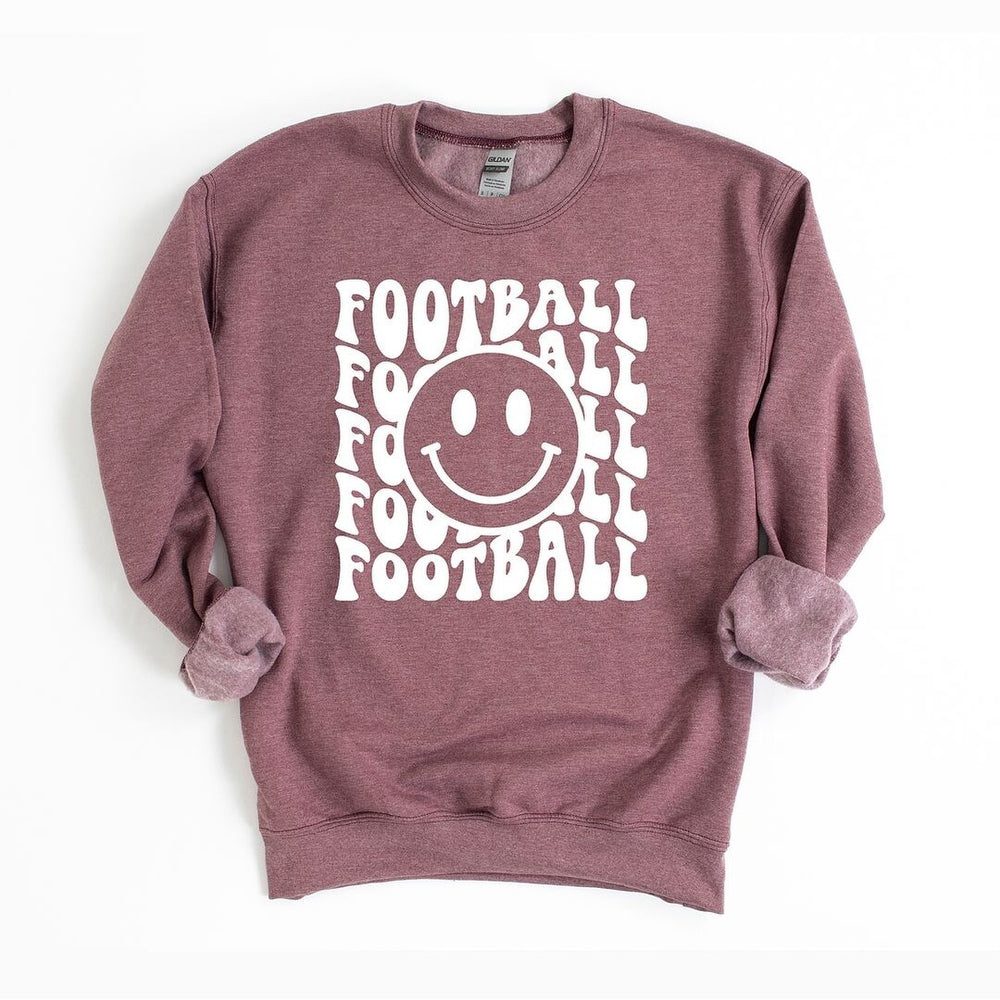 Football Smiley Face Graphic Sweatshirt