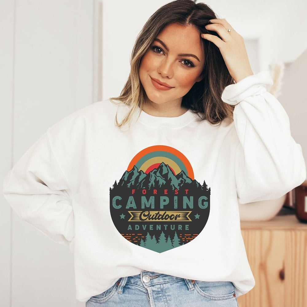 Forest Camping Badge Graphic Sweatshirt