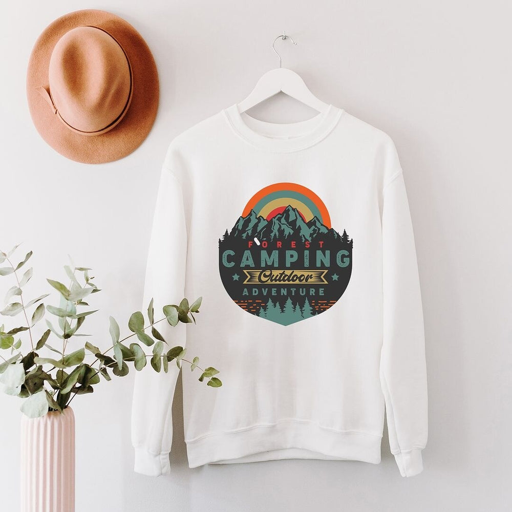 Forest Camping Badge Graphic Sweatshirt