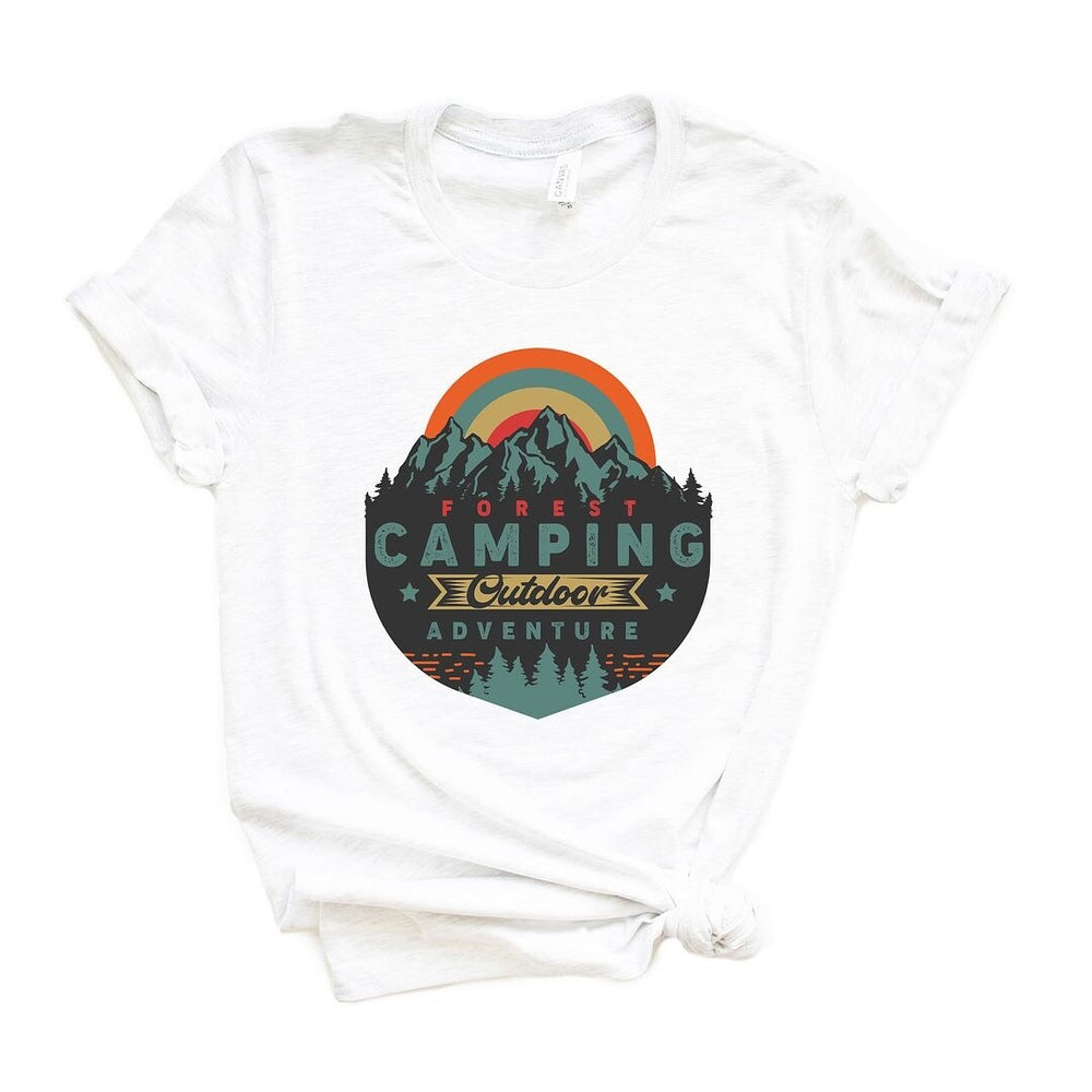 Forest Camping Badge Short Sleeve Crewnneck Tee